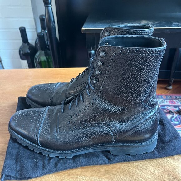 Barker Black Boulderson Boot – Black Pebble Grain – Vibram Sole – UK 9 / US 10
